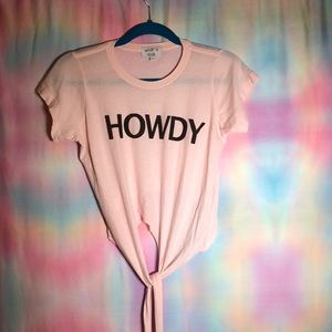 Wildfox Pink 'Howdy' Crop Top
